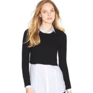 White House Black Market Cropped Sweater. Black